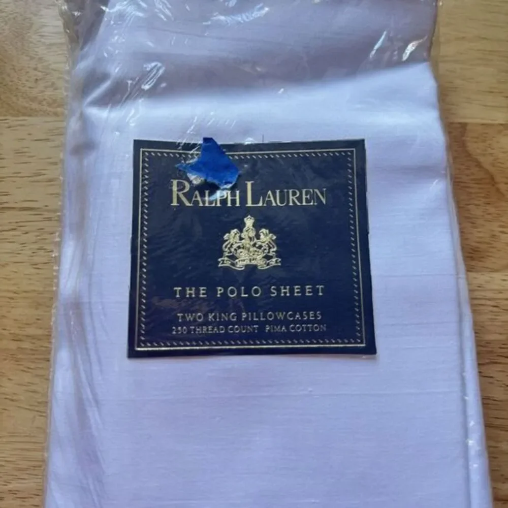 SET OF 2 RALPH LAUREN THE POLO SHEET WHITE PILLOW CASES KING SIZE NEW‎ OLD STOCK